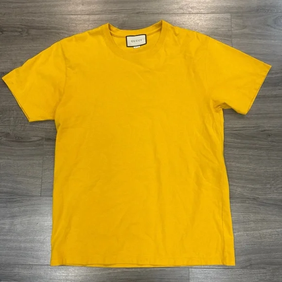 Gucci Mustard Text Tee - Picture 1 of 8